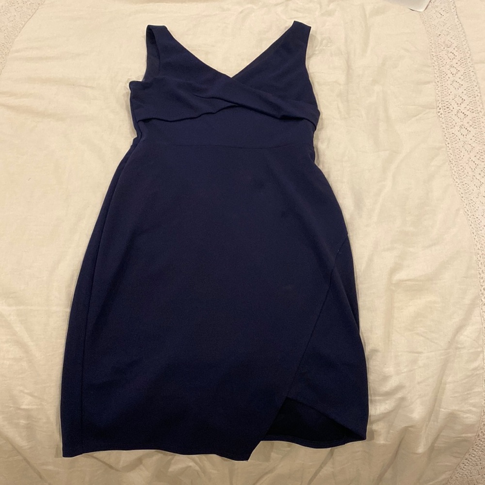 Bebe navy blue cross front dress size 8